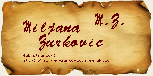 Miljana Zurković vizit kartica